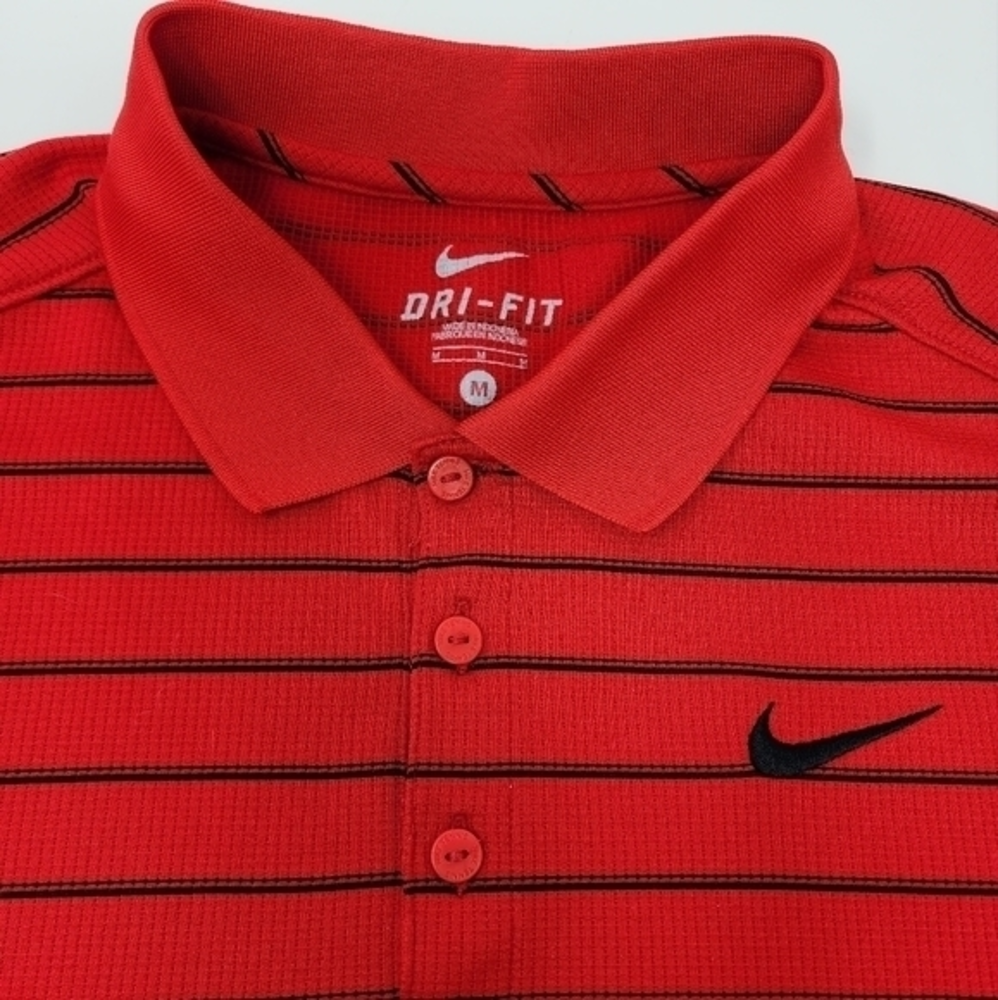 Nike Men's Dri-Fit Red Stripe Polo Medium